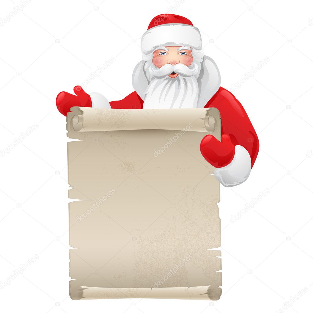 Santa claus with the manuscript