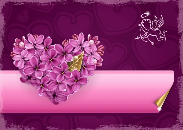Coeur de lilas — Image vectorielle