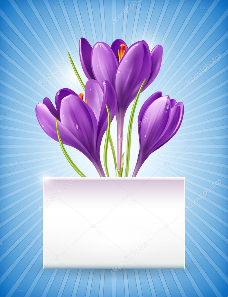 Card with spring flowers