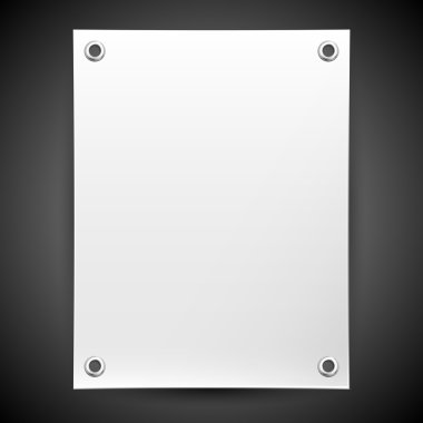 Blank white banner painted in the vector clipart