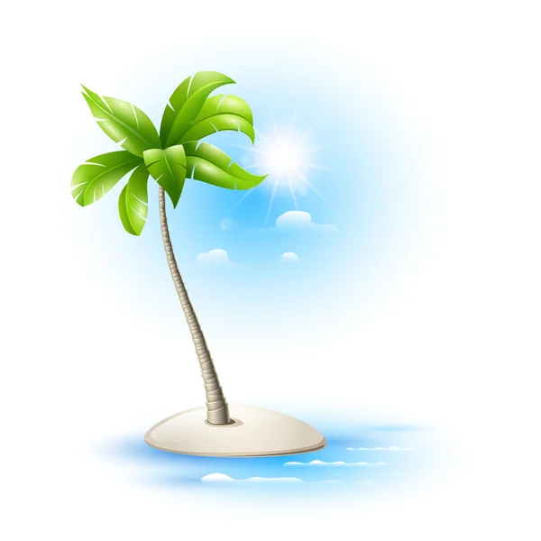 Strovok tropical con palmera — Vector de stock