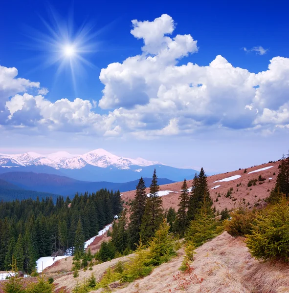 Paesaggio primaverile in montagna — Foto Stock