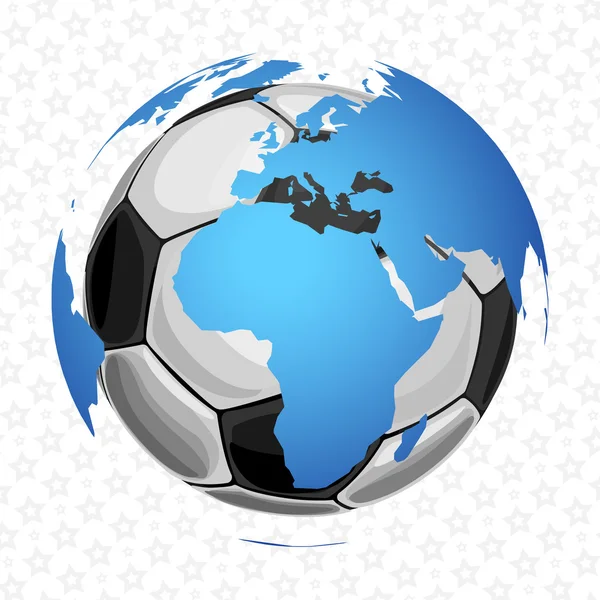 Football in the globe — Stock Vector