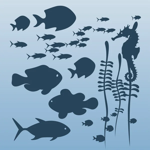 Ilustración vectorial sobre un tema del mar — Archivo Imágenes Vectoriales