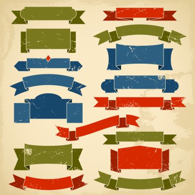 farklı renklerde klasik vintage şerit kümesi