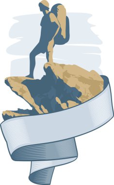 turistik bir dağın zirvesinde