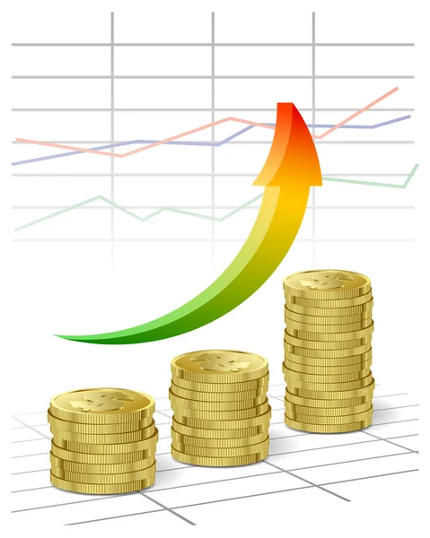 Vector sobre un tema de negocios con centavos — Vector de stock