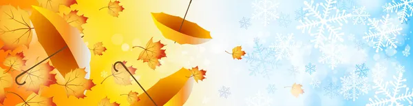 Fond vectoriel sur un thème d'automne et d'hiver — Image vectorielle