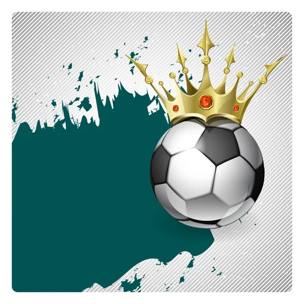 Football with a gold crown. — Stock Vector