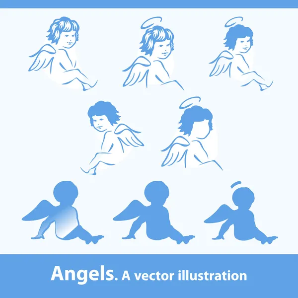 Anjos. Uma ilustração vetorial — Vetor de Stock
