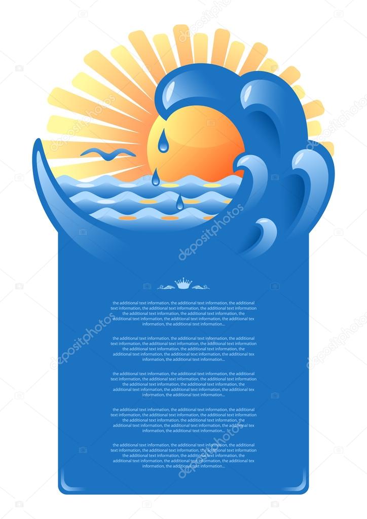 Vector background for design on a sea and summer holiday theme