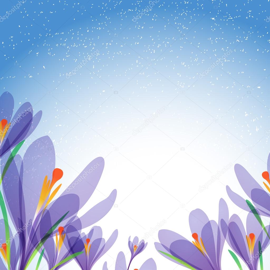Vector background for design with spring flowers