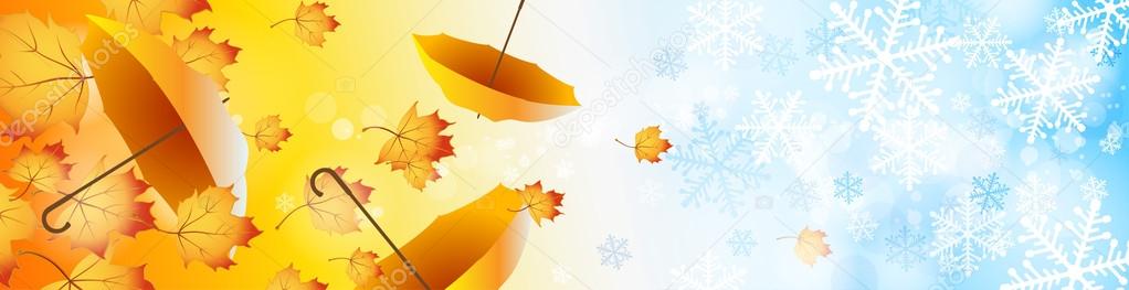 Vector background on a theme of autumn and winter