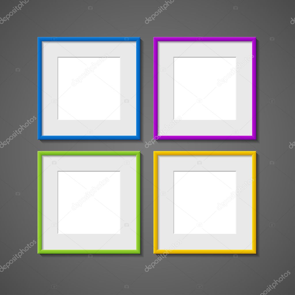 Vector set of square frames of different colors