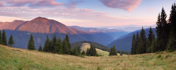 Ochtend panorama van de bergen — Stockfoto