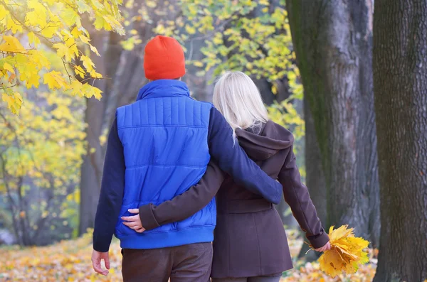 Par i efteråret park - Stock-foto