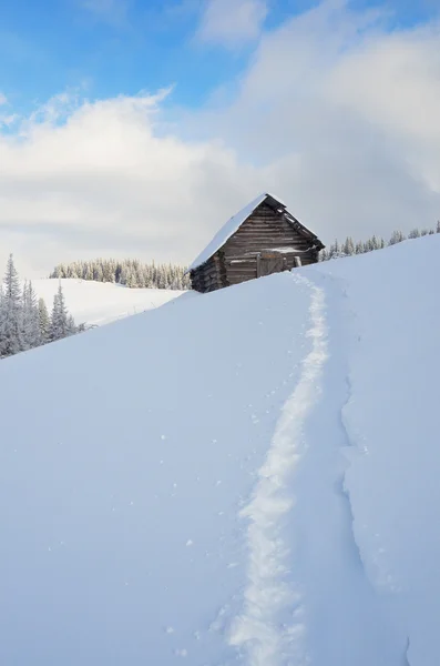 Cottage in legno in montagna — Foto Stock