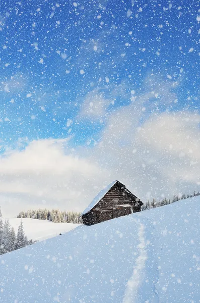 Cottage in legno in montagna — Foto Stock