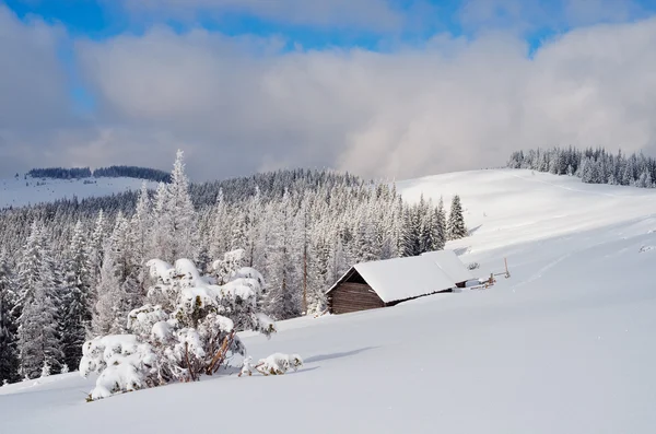 Bergdal in de winter — Stockfoto