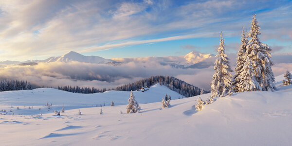 Morning in mountains