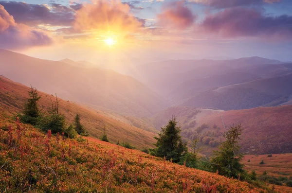 Сонячне світло в горах — стокове фото