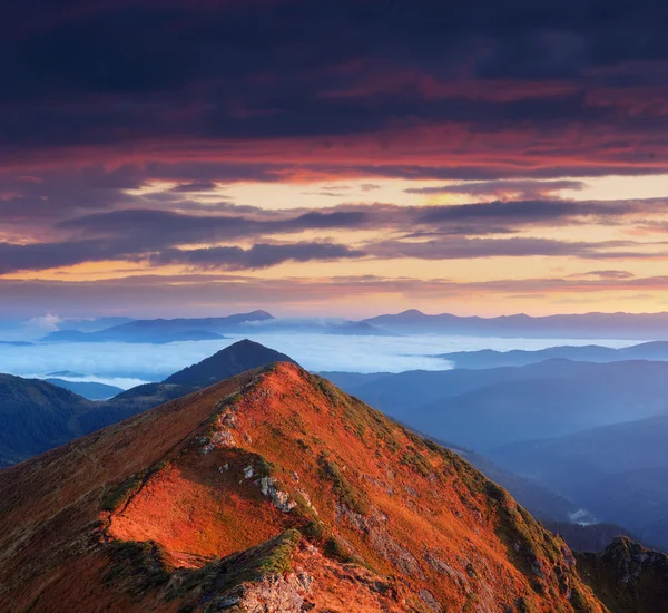 Soliga dawn i bergen — Stockfoto