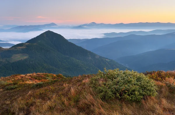 Berglandschaft im Morgengrauen — Stockfoto