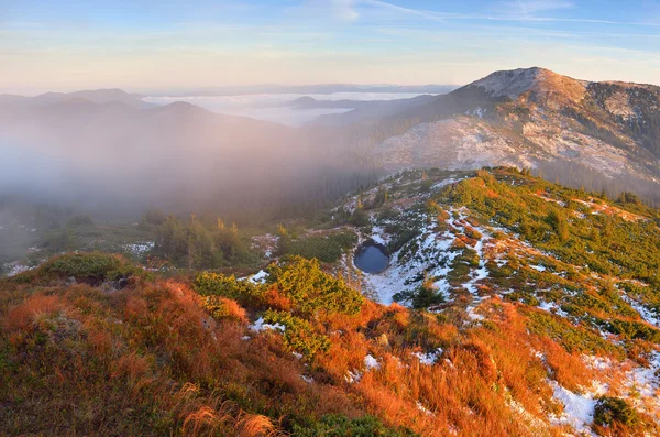 First snow in mountains — Stock Photo, Image