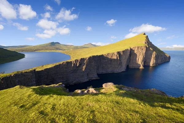 Sorvagsvatn Oder Leitisvatn Färöer Inseln Naturdenkmal Der Insel Vagar — Stockfoto