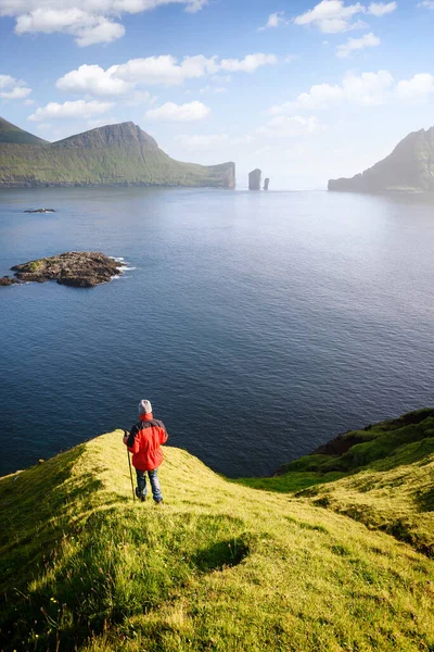 Морські Стеки Данґарнір Острів Тіндольмур Одним Найвищих Місць Фарерських Островах — стокове фото