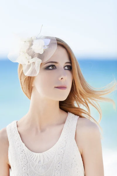 Young bride at the beach — Stock Photo, Image