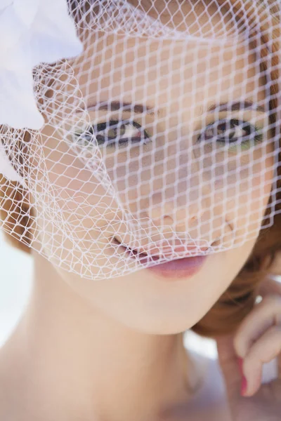 Young bride at the beach — Stock Photo, Image