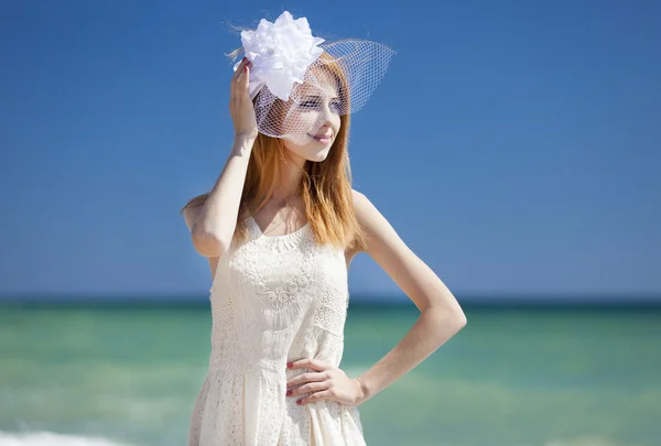 Young bride at the beach — Stock Photo, Image