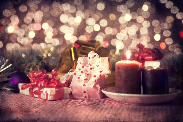 Vánoční dekorace na stole — Stock fotografie