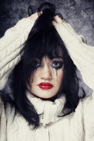 Portrait of a sad brunette. — Stock Photo, Image