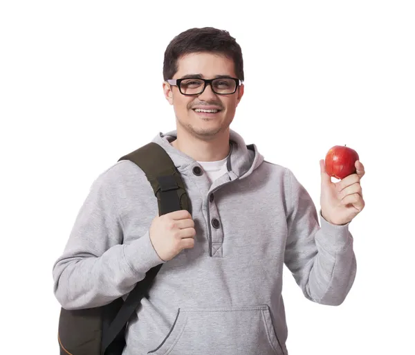 Student med leksak hjärta. — Stockfoto