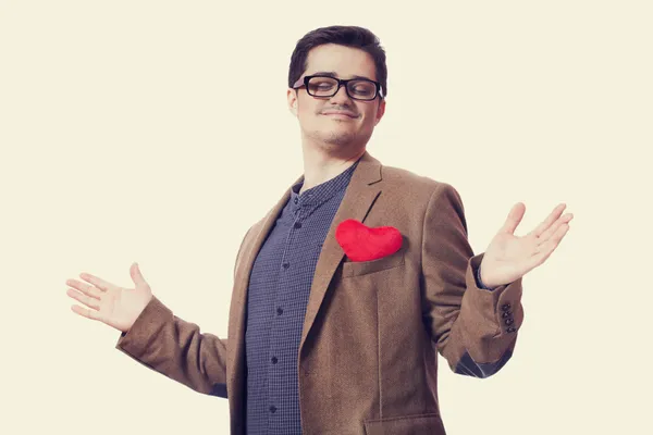 Retrato de un joven con forma de corazón —  Fotos de Stock