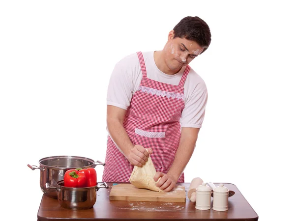 Sad man try to cooking. — Stock Photo, Image