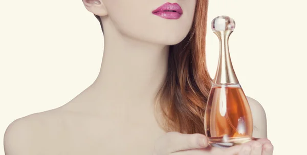 Woman with perfume — Stock Photo, Image