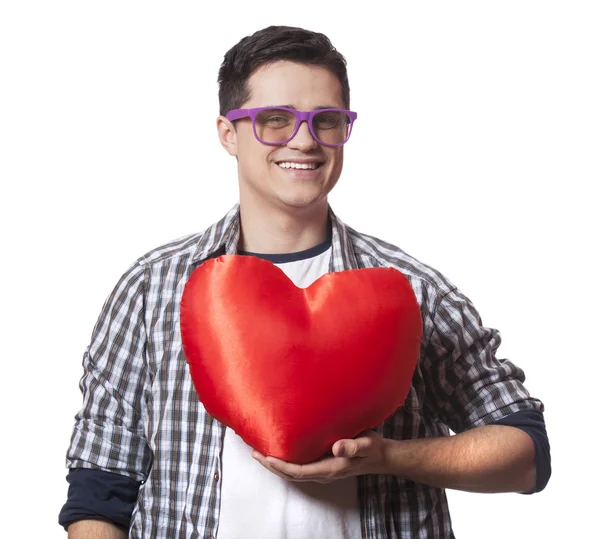 Podobizna mladého muže s tvarem srdce — Stock fotografie