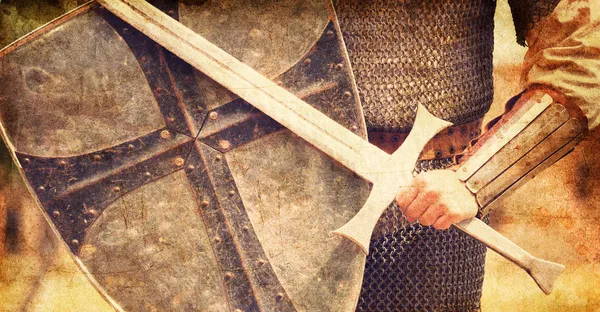 Knight. Photo in vintage style — Stock Photo, Image