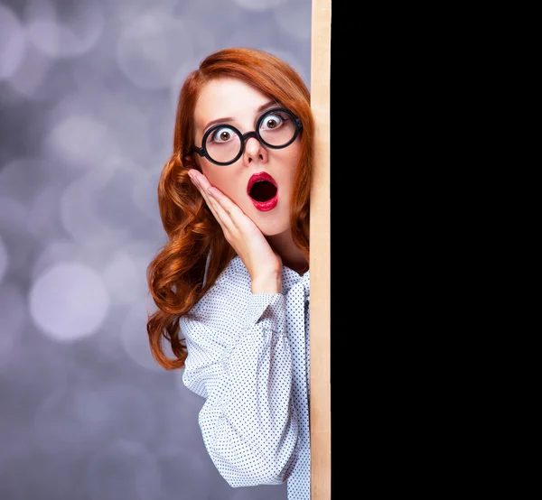 Women with blackboard — Stock Photo, Image