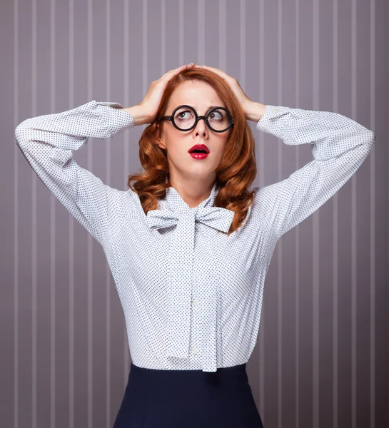 Redhead teacher — Stock Photo, Image