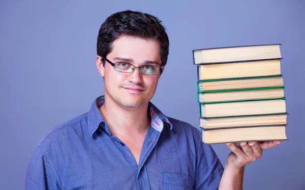 Man with books. — Stock Photo, Image