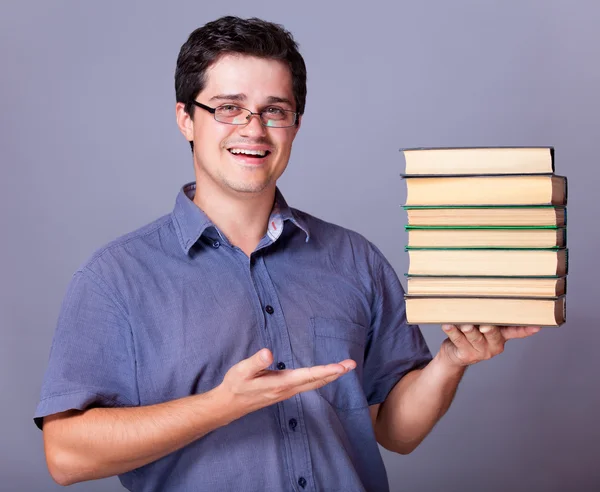 Man with books. — Stock Photo, Image