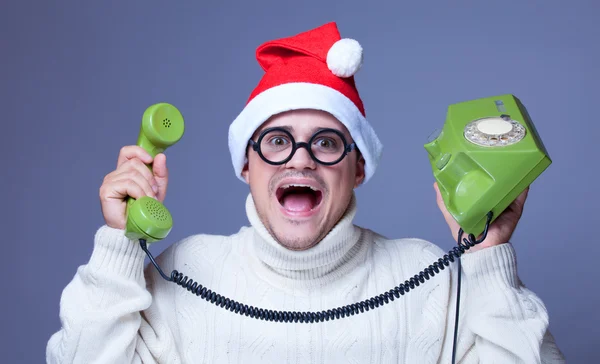 Surprised man with phone — Stock Photo, Image