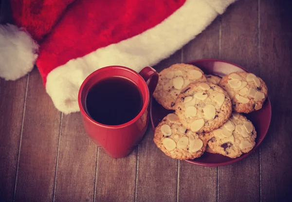Kekse und eine Tasse Kaffee — Stockfoto