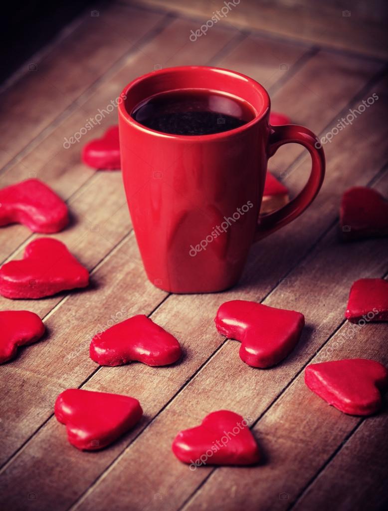 Cup of coffee and candy around. — Stock Photo © massonforstock 35617695