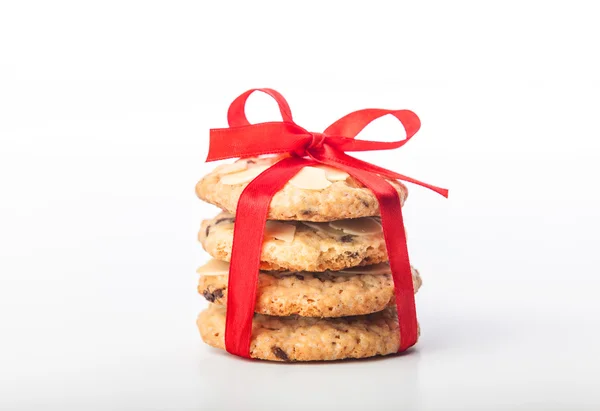 Chocolate homemade pastry cookies isolated on white background — Stock Photo, Image