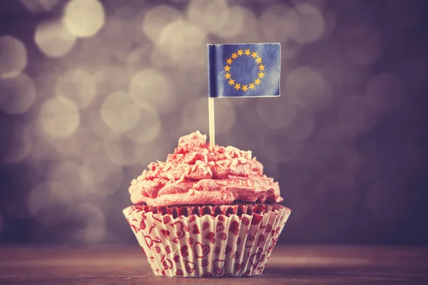 Tårta med eu-flaggan — Stockfoto